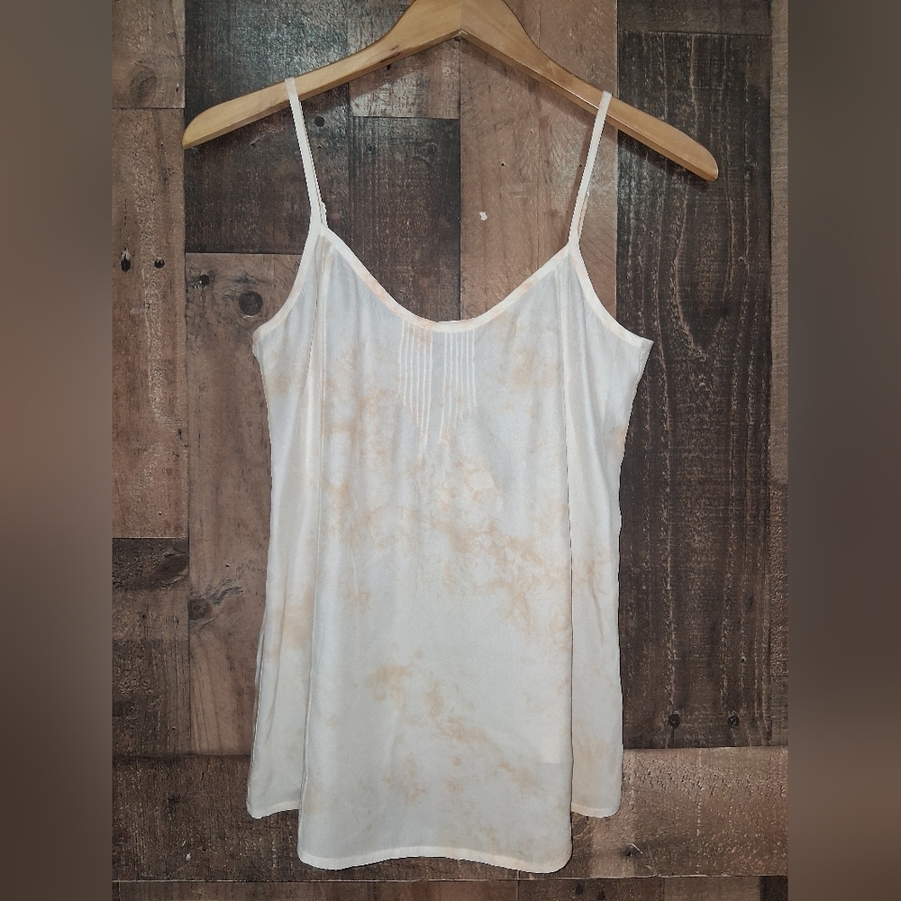 NWT Lucky Brand 100% Silk Camisole Tank Top Size XS Cream Orange
